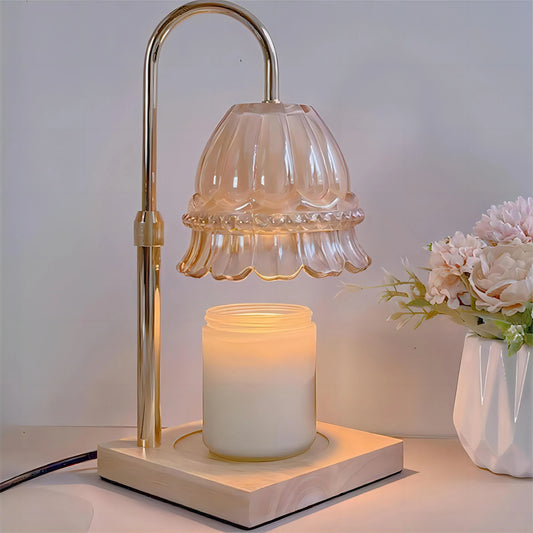 Flower Shade Candle Warmer - Timer & Adjustable Aroma Lamp